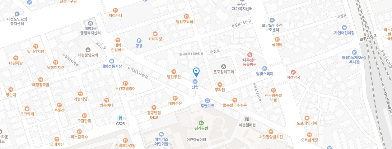 상상마을학교 오시는길 1. 서대전역에서 오시는경우 - 서대전역입구에서 평리공원 방향으로 이동후 골목사이 신협 건물 2층 2.태평1동주민센터에서 오시는경우 - 태평시장 골목 태평전통시장공용주차장 방향으로 이동후 121m 앞 신협 건물 2층 3. 오룡역에서 오시는경우 - 오룡역 2번 출구에서 783m 태평시장 가기전 평리공원 방향으로 이동 골목사이 신협 건물 2층